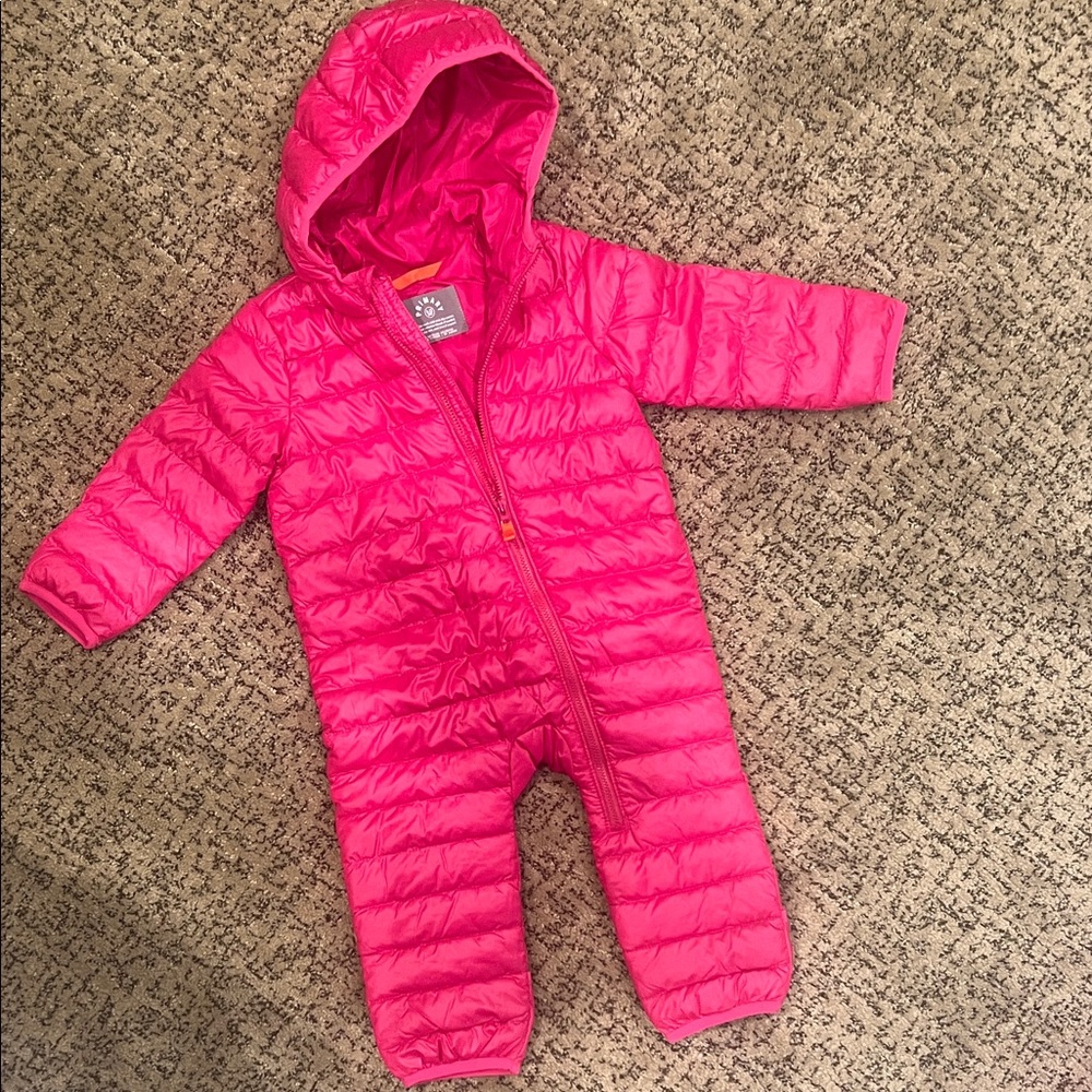 Primary Bright Pink Kids One Piece Puffer